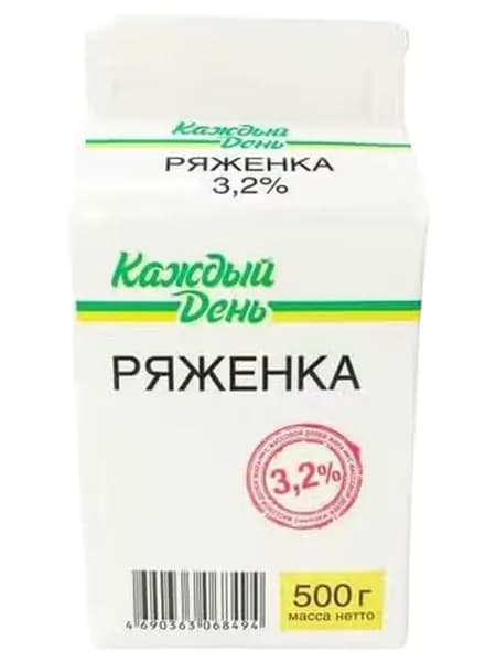 Ряженка Каждый День 3,2% БЗМЖ 500 мл
