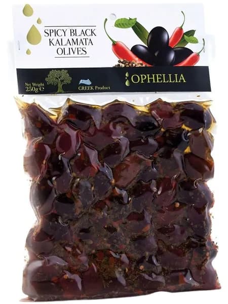 Оливки Каламата со специями. 250г. Вакуумный пакет
