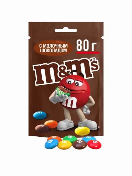 Конфеты шоколадные драже M&M's молочный шоколад, 80 г
