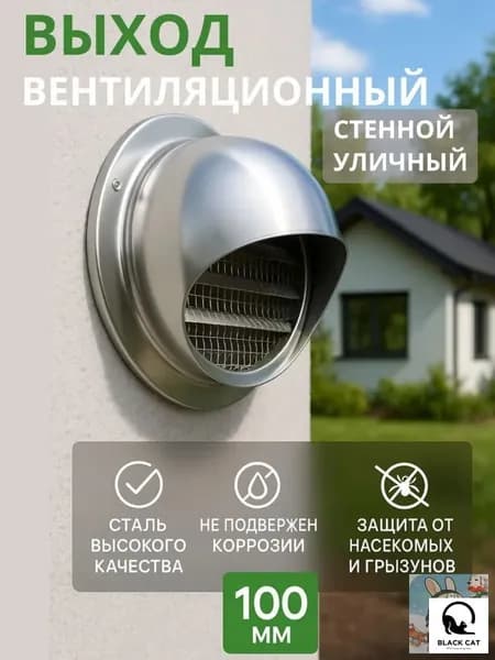 Выход стенной уличный Клапан вентиляционный 100 мм