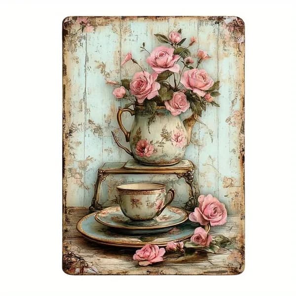 Винтажная железная вывеска Полевые цветы Металлический декор для интерьера 20x30 см