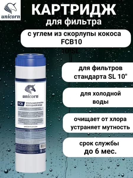 Картридж для воды из скорлупы кокосовых орехов FCB10 10"SL
