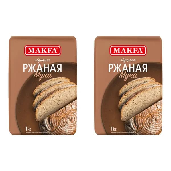 Макfа Мука ржаная, 1 кг, 2 уп/