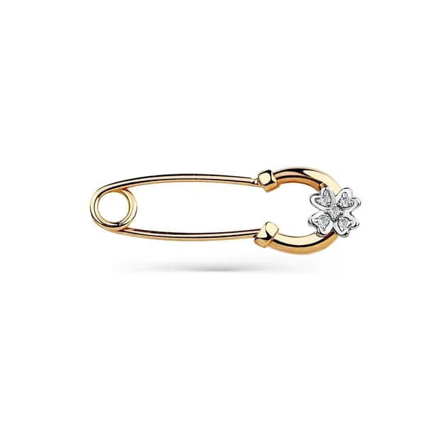 Золотая булавка DIAMANT-ONLINE с фианитом 585 пробы