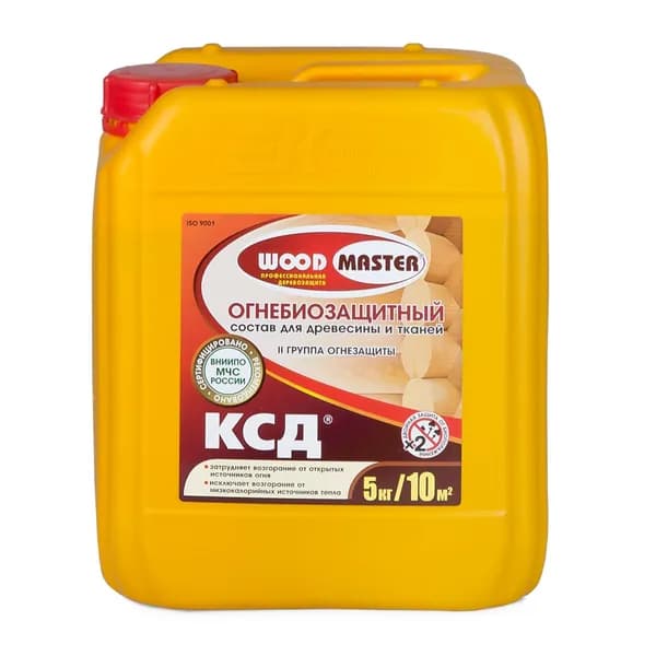 Огнебиозащитный пропиточный состав для дерева и тканей WOODMASTER КСД II группа 5кг