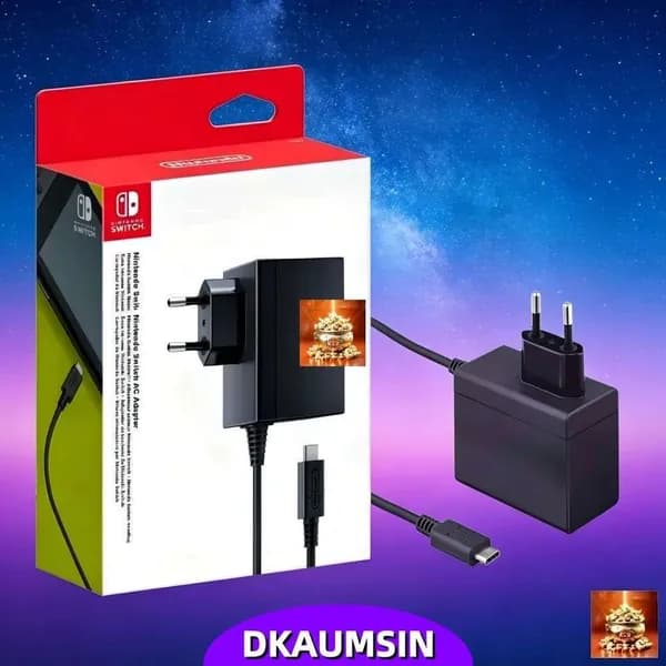 Блок питания Nintendo Switch, быстрая зарядка мощностью 39 Вт, разъём европейского стиля, подходит для Switch OLED/Lite, док для питания телевизора