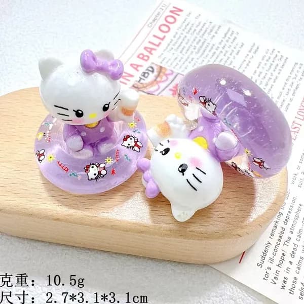 Светящиеся в темноте 3D-фигурки "котик в круге", эпоксидная смола, для DIY, для заколок, чехлов телефона и стаканов