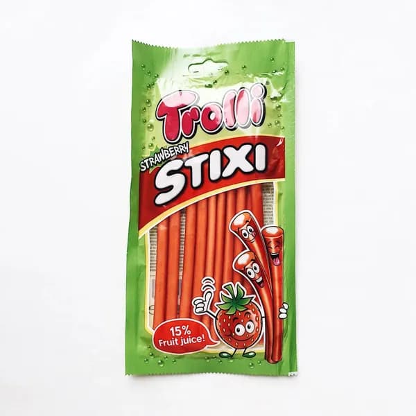 Жев. мармелад Trolli Палочки Stixi Клубника 85 гр.