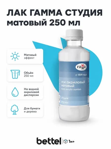Лак акриловый матовый Гамма, 250 мл, арт. 151020223