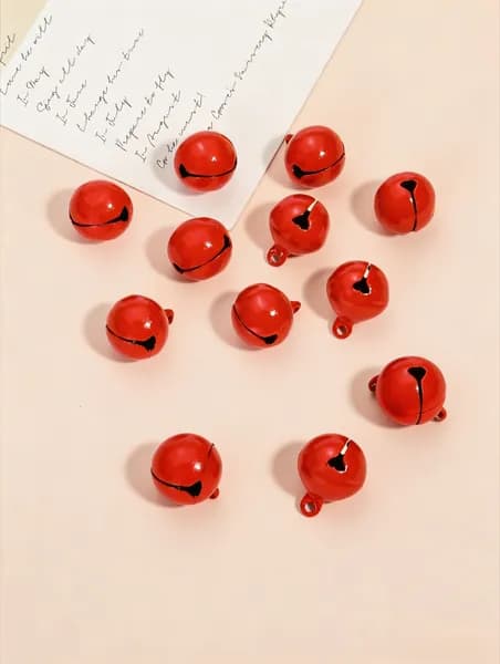 Металлические колокольчики для рукоделия и украшений 13*17mm 10шт красный