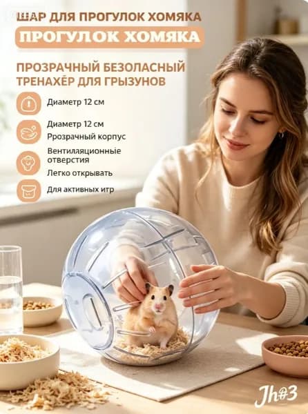 Шар для хомяков прогулочный, для крыс, для грызунов.12см