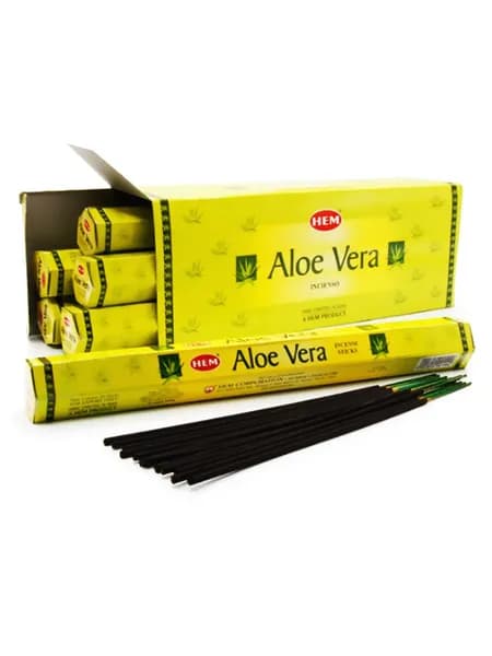 Благовония "Aloe Vera" 1_упаковка_20гр (ароматические индийские палочки ХЕМ для дома / аромапалочки HEM "Алоэ Вера", 20_шт)