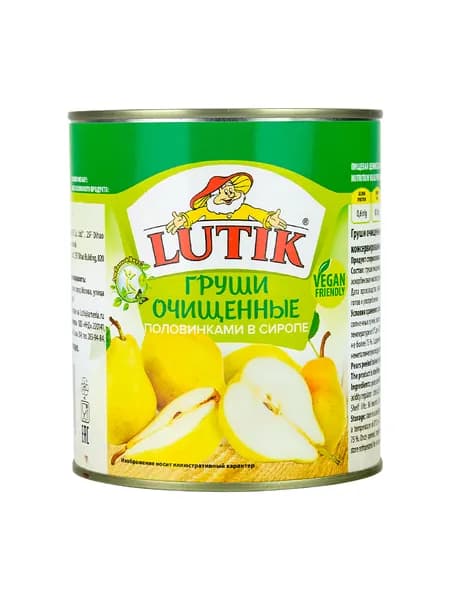 Груши Lutik консервированные очищенные в сиропе, 3100мл
