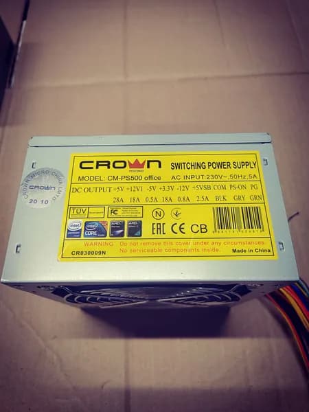 Блок питания компьютера CROWN CM-PS500 office, 500 Вт (01ACA050)