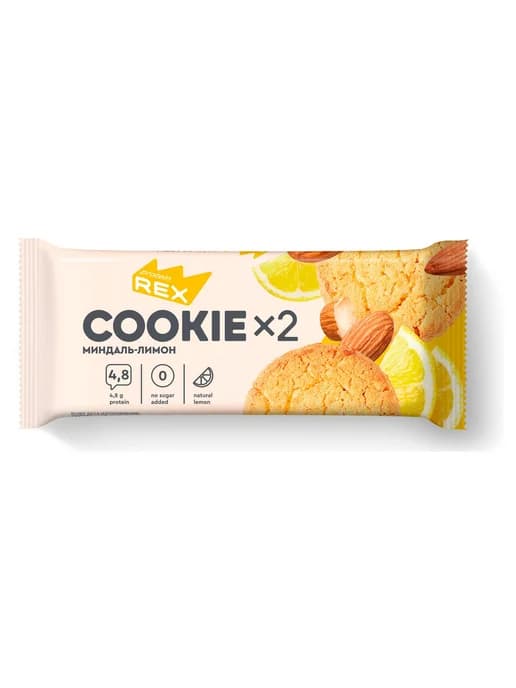 Печенье протеиновое Protein Rex Сookie миндаль лимон, 50