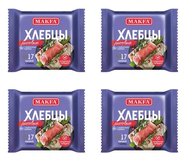 Makfa Хлебцы воздушные рисовые с прованскими травами, 60 г, 4 шт