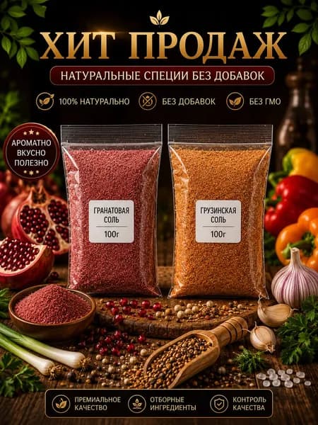 Набор 2 вида соли по 100г Гранатовая + Грузинская