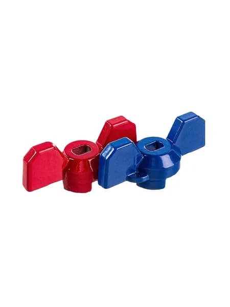 Ручка для шаровых кранов ProFactor Стандарт, 1", тип бабочка, комплект 2 шт (красная и синяя)