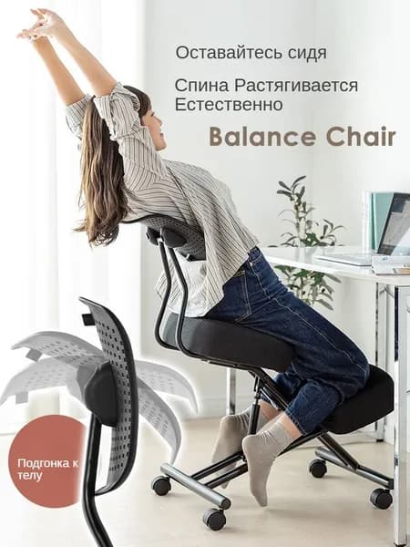 Sanwa Ортопедический стул, Ткань, Сетка, черное