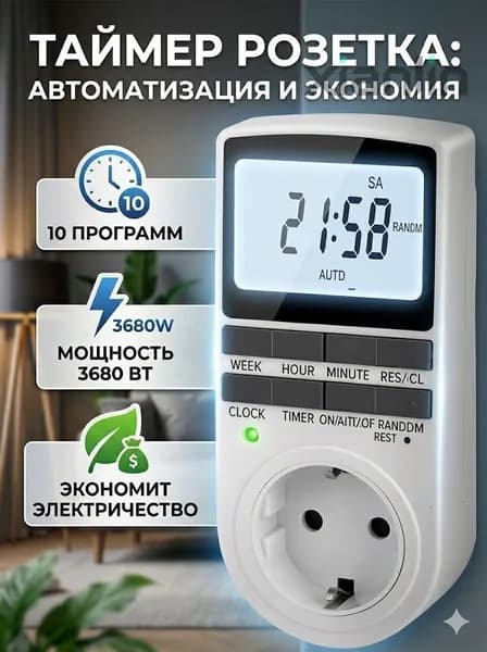 Умная розетка с таймером для фитолампы и растений