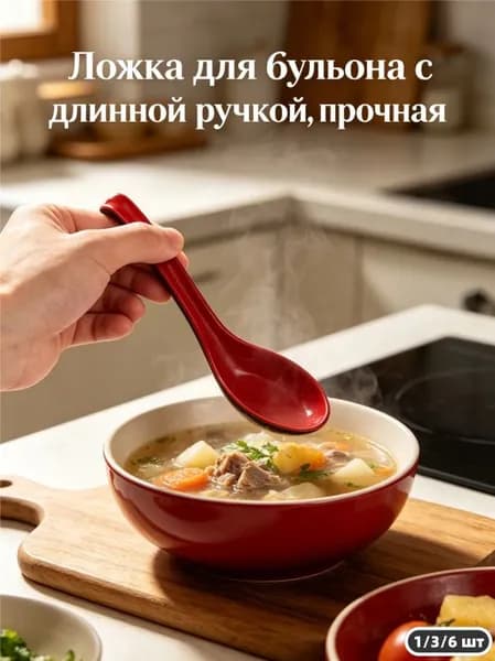 Самостабилизирующаяся ложка 6 предм. черный, красный