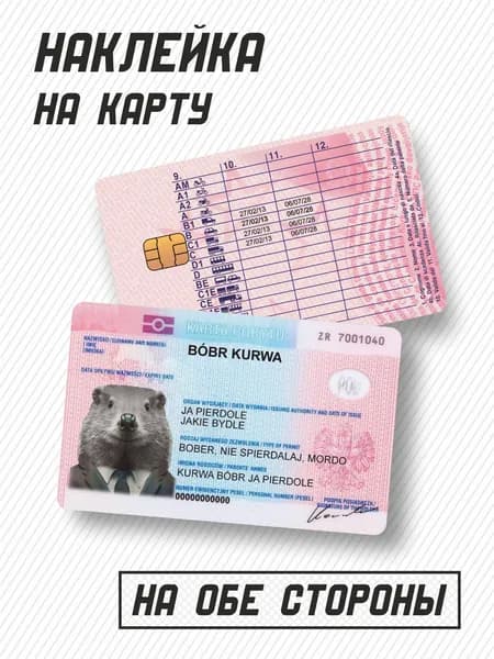 Наклейка на банковскую карту Бобр
