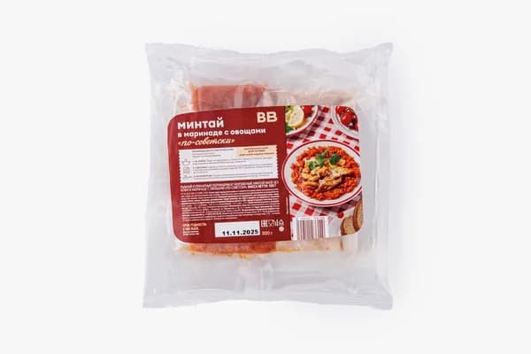 Минтай в маринаде с овощами "по-советски" зам., 300 г