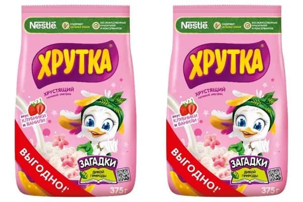 Хрутка Готовый завтрак Клубнично-ванильное настроение 375 г, 2 уп