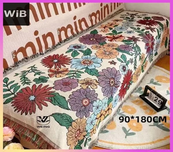 WIB Плед двусторонний , Хлопок, 180 см х 90 см