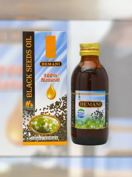 Масло Химани черного тмина первого холодного отжима без ГМО и глютена (Hemani black seeds oil) ,125мл