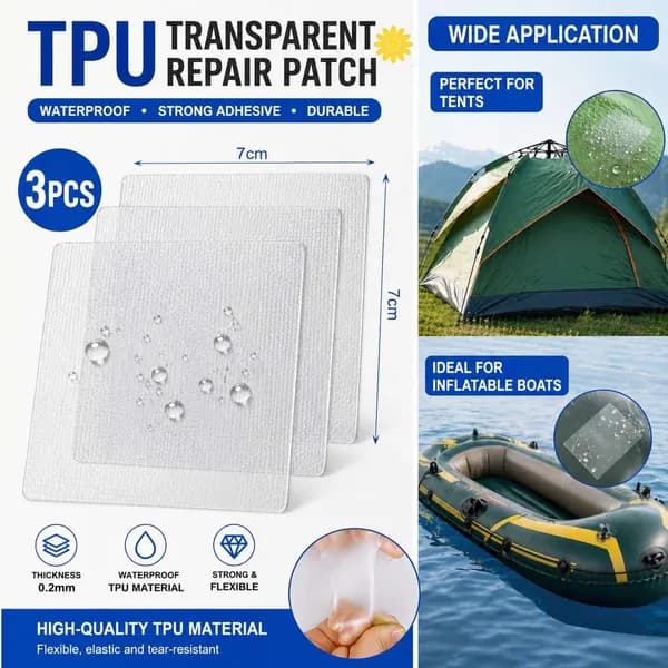 Набор заплаток Naturehike 3 шт / Самоклеящиеся / TPU repair kit Q-9B NH19PJ086