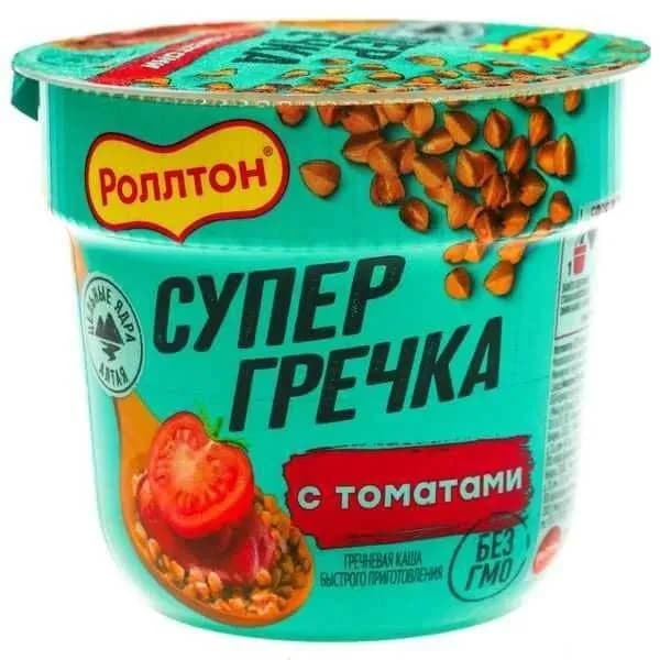Роллтон Каша гречневая с томатами, стакан 45гр*6 шт
