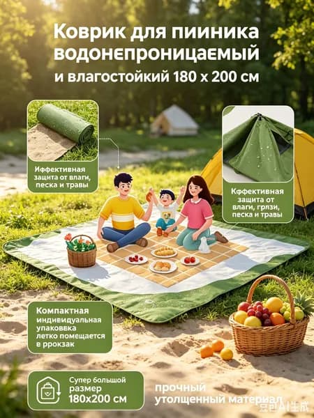 Плотная туристическая подстилка для пикника, влагозащитная складная подстилка для дачи, пляжа и прогулок