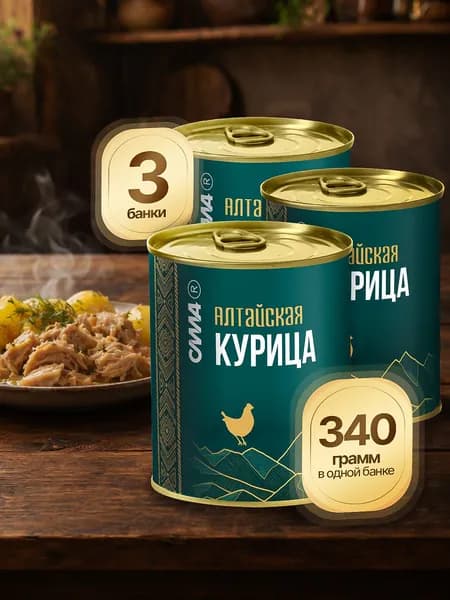 Тушенка куриная Алтайская 3 шт*340 г