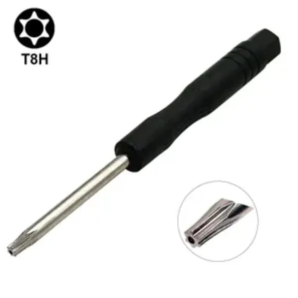 Отвертка Torx T8 для разбора консолей и геймпадов PS3 / PS4 / XBOX 360 / ONE / Series S X (с отверстием в центре) Черная