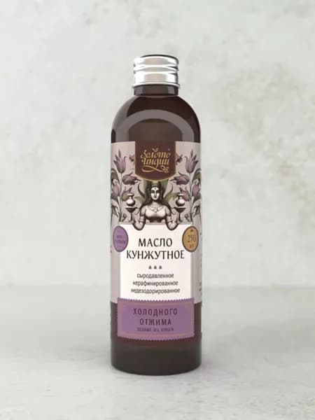Кунжутное масло холодного отжима Индия (Sesame Oil Cold-Pressed) 250 мл для салата, заправки, приготовления.
