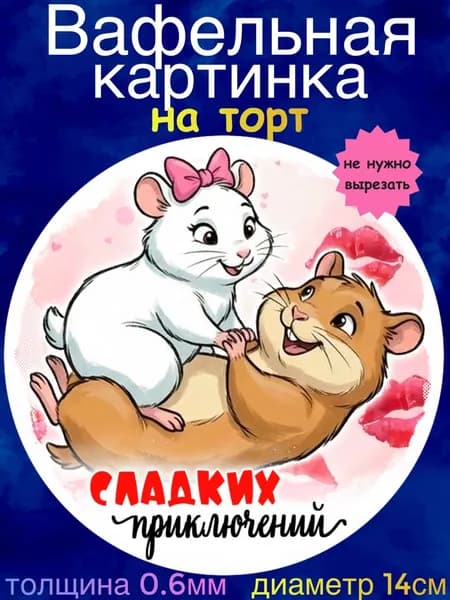 Вафельная картинка "С Днём Всех Влюблённых. Приколы". Сладкая картинка, съедобная печать для декора торта, бенто-торта, украшения пряников и капкейков.