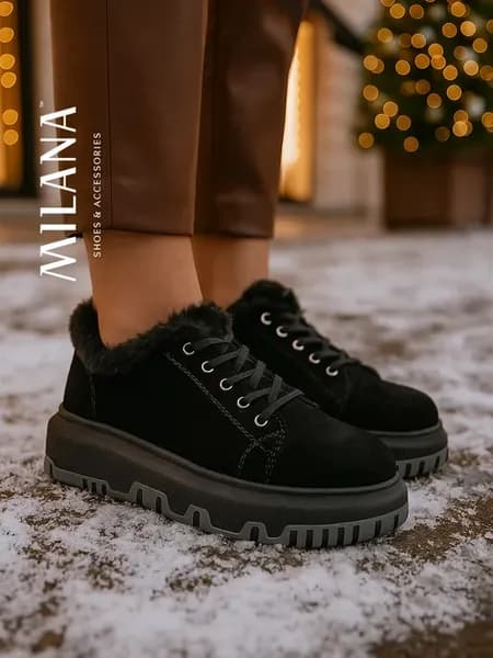 Кеды замшевые на платформе зимние