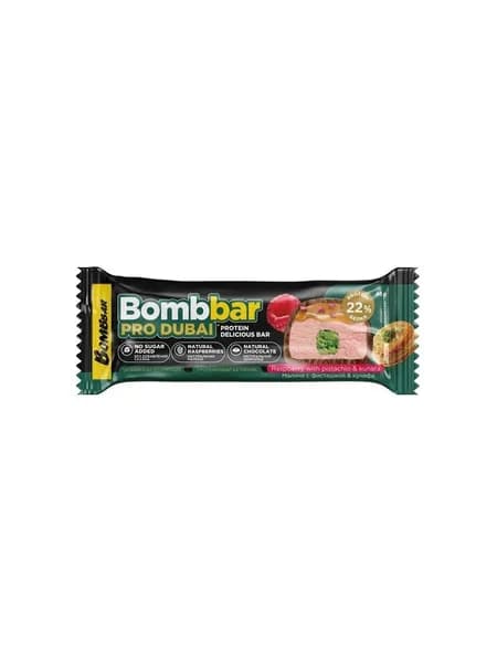 BOMBBAR Батончик глазированный Малина с фисташкой с хрустящим тестом 45г
