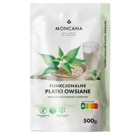 Безглютеновые овсяные хлопья Moncana с экстрактом крапивы 2шт x 500г