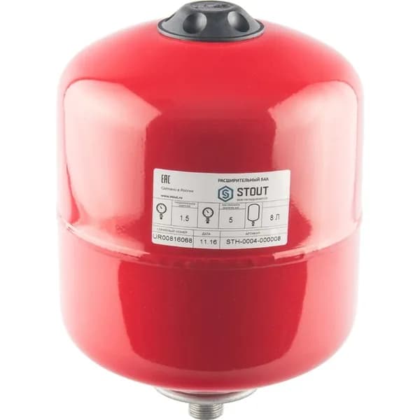 Расширительный бак STOUT STH-0004-000008 8 л красный