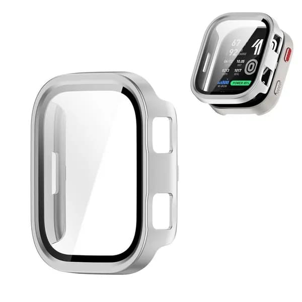 Защитный чехол-бампер из PC и закаленное стекло для Amazfit Bip Max, прозрачный, ударопрочный, полная защита корпуса и экрана.