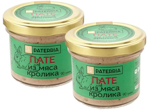 Пате PATERRIA из мяса кролика 90г*2шт.