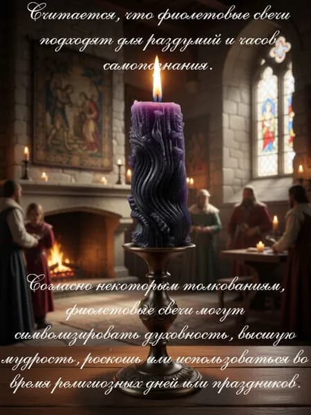 Декоративная свеча для интерьера ФИОЛЕТОВАЯ