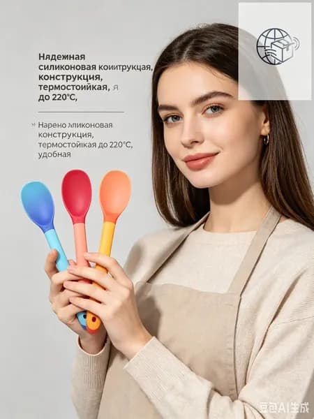 3 штуки / комплект безопасной теплой детской кремниевой ложки