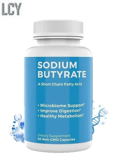 Бутират натрия BodyBio улучшает детоксикацию кишечника и способствует обмену веществ. 60 капсул.