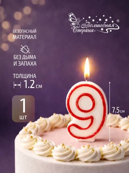 Свеча для торта цифра 9