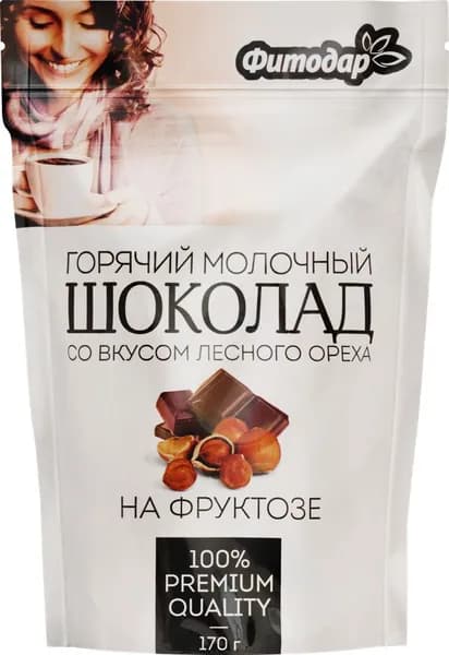 Фитодар Какао-напиток порошкообразный "Горячий шоколад молочный со вкусом лесного ореха" 170 г