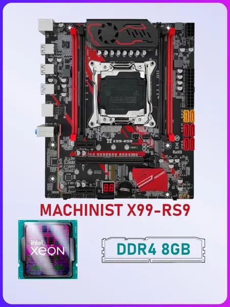 X99-RS9 + процессор E5-2650 v3 10 ядер 20 потоков + оперативная память DDR4 8Gb готовый комплект, LGA 2011-3, DDR4, Материнская плата