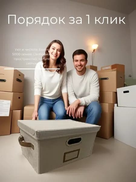 Органайзер с крышкой 38×25×25 см бежевый для хранения